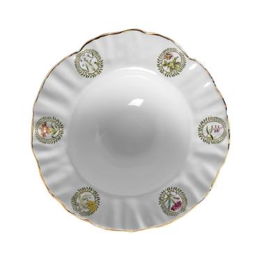Imagem de Tigela Royal Bloom para Servir Saladas e Massas em Cerâmica com Design Floral Sofisticado para Mesa Posta Maison Blanche