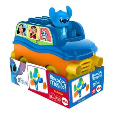 Imagem de Brinquedo Infantil Blocos Magicos Van Do Stitch Disney Elka