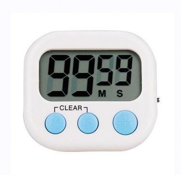 Imagem de Timer Digital de Cozinha RH-118 Temporizador e Cronômetro em Plástico com Ímã Magnético para Bancada Branco OEM