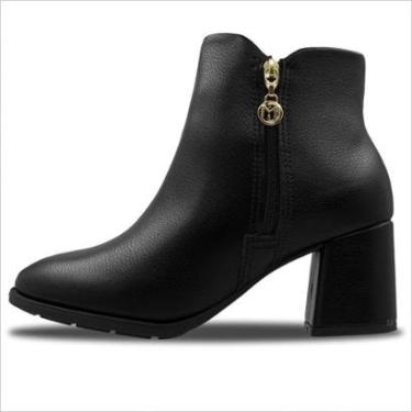 Imagem de Bota Feminina Modare Salto Grosso Detalhe Dourado-Feminino