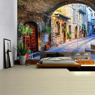Imagem de Estética de sala de parede de tapeçaria de edifício antigo 150x100cm -