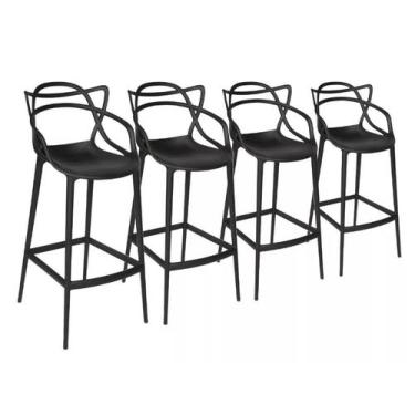 Imagem de Conjunto com 4 Banquetas Altas Allegra para Ilha Americana e Balcão - 