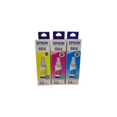 Imagem de Kit 3 tinta 664 epson l120 l200 l210 l365 l375 l380 l396