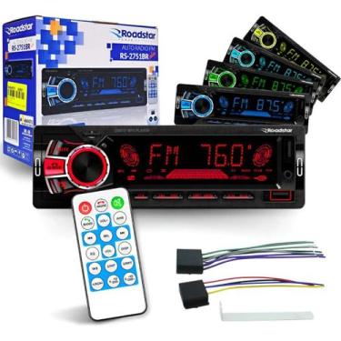 Imagem de Rádio Som Automotivo Roadstar Bluetooth USB SD FM Aux MP3 RS2751BR com