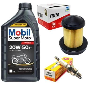 Imagem de Kit Revisão Óleo 20W50, Filtro Ar, Vela Super 100 08 Á 15 - Mobil