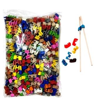 Imagem de Kit 500 Clips Suporte Pega Hashi Colorido Organizador Cozinh - PLASTAR
