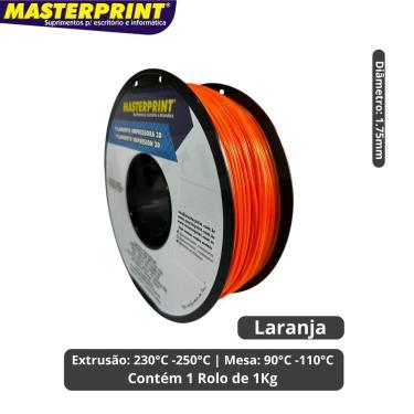 Imagem de Filamento 3D - ABS Premium Laranja Rolo 1KG (1.75mm)