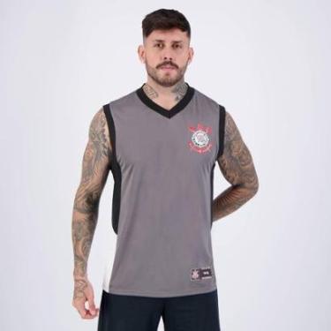 Imagem de Regata Corinthians Basquete Helança Cinza-Masculino