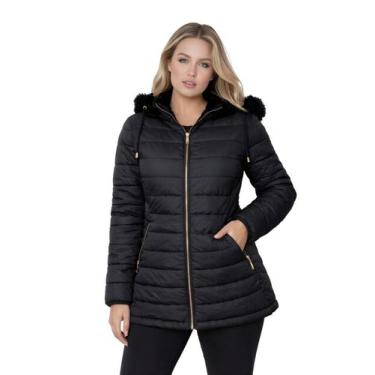 Imagem de Jaqueta ParKa Feminina Dupla Face Nylon Peluciada Preto - Rcv Store, P