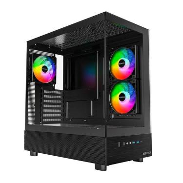 Imagem de Gabinete Gamer Montech XR, Mid-Tower, Vidro Temperado, Com 3X Fans, - XRBK-Unissex
