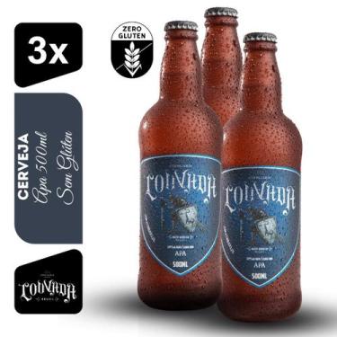 Imagem de Cerveja APA Cervejaria Louvada 500ml Kit 3 unidades Sem Glúten