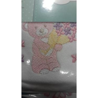 Imagem de Toalha Capuz Buettner Baby Felpudo Bordada com Viés, Urso Rosa