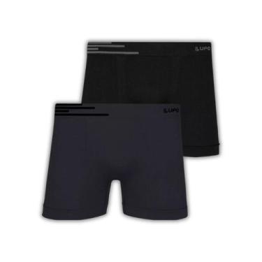 Imagem de Kit 2 Cueca Boxer Masculina em Microfibra com Cós Faixa Lupo, M, Chumb