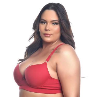 Imagem de Sutiã Liso com Bojo Plus Size Vermelho - YULLY LINGERIE, 52