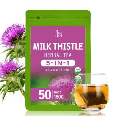 Imagem de Chá TisaFlor Milk Thistle 5 em 1, 50 sacos, saúde do fígado