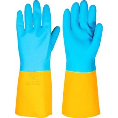 Imagem de Luva De Látex/neoprene Pequena Amarela E Azul Lnv 100 Vonder - Antider