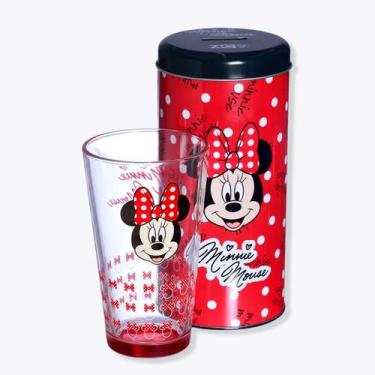 Imagem de Copo de Vidro com Cofre Minnie Mouse - 500ml - Pillowtex