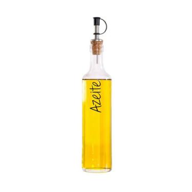 Imagem de Galheteiros de Vidro 500ml  Bico Dosador Cortiça  Vinagre  Azeite  Sho