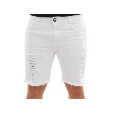 Imagem de Bermuda Jeans Masculino Destroyed Rasgada Premium Shorts - Boxer Jeans
