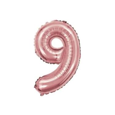 Imagem de Balão De Número Grande Rose Gold Metalizado 40cm - PartiuFesta, 9