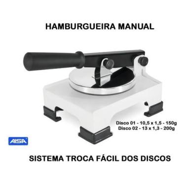 Imagem de Modelador De Hamburguer Manual 2 Discos Inox - AISA