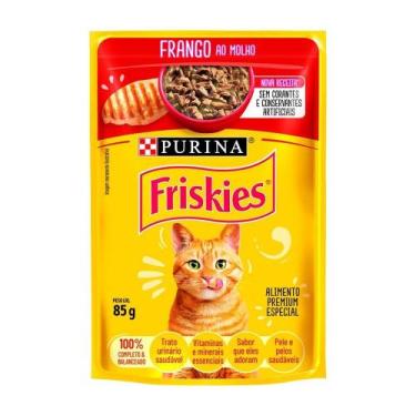 Imagem de Ração Friskies para Gatos Adultos Frango ao Molho Sachê 85g - Embalage