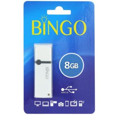 Imagem de Pen Drive Bingo 8GB Branco USB 2.0 Armazenamento Seguro