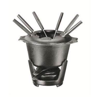 Imagem de Fondue Ferro Fundido 1,2L com Fogareiro e 6 Garfos Preto Panela Mineir