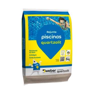 Imagem de Rejunte Piscina 5kg Antimofo Resistente Cloro Azul Cobalto Quartzolit
