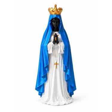 Imagem de Estátua Nossa Senhora Aparecida Colorida 26cm  Imagem Religiosa Decora