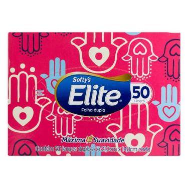Imagem de Lenço de Papel Softy's Elite Folha Dupla Embalagens Sortidas com 50 Un