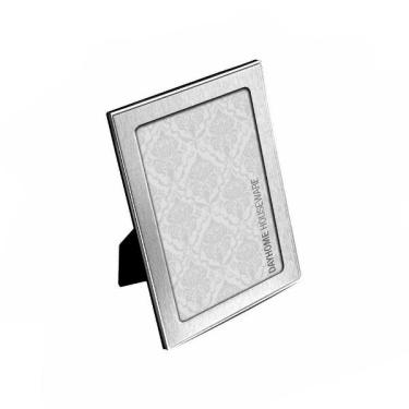 Imagem de Porta-retratos em alumínio Adely Decor Lumini 15x20cm branco escovado