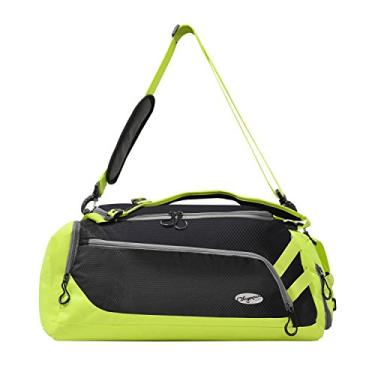 Imagem de Olympia Bolsa esportiva para academia conversível Blitz de 55,88 cm com alças de mochila, Preto + limão, One Size, Bolsa esportiva de ginástica conversível Blitz de 55,88 cm com alças de mochila