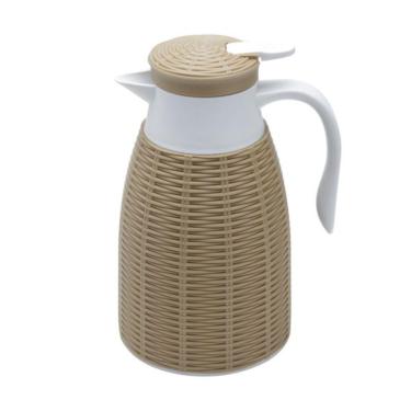 Imagem de Garrafa Térmica com Rattan de Plastico Bege Tress 1 Litro Lyor