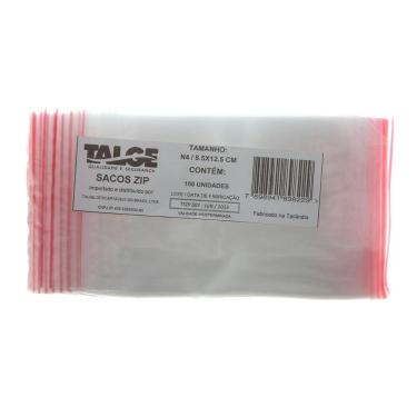 Imagem de Sacos Plásticos Zip Lock com Fecho Hermético nº 4 com 100 Unidades