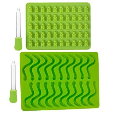 Imagem de Genérico, 2 Moldes Silicone Bala Gelatina Minhoca Urso Com Conta Gotas