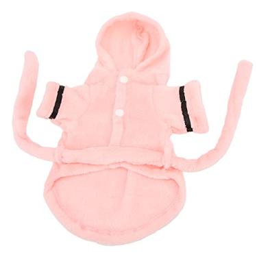 Imagem de Shanrya Pijama com capuz para filhotes, botão de pressão para animais de estimação multiuso com cintura para cães para gatos (G)