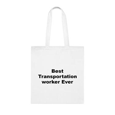 Imagem de Bolsa Tote Transportation Worker (Transportation Worker Ever Tote bag, presente de trabalhador de transporte, bolsas reutilizáveis para trabalhadores de transporte, ideia de de Natal, Branco