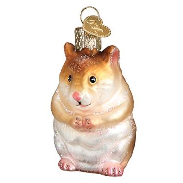 Imagem de Old World Christmas Animal Collection Ornamentos soprados de vidro para hamster de árvore de Natal