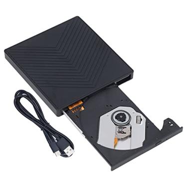 Imagem de ASHATA Unidade externa de CD e DVD, 6 em 1 USB C, leitor de DVD portátil, gravador de CD, gravador de CD externo ultrafino USB tipo C para laptop, desktop, PC, Plug and Play