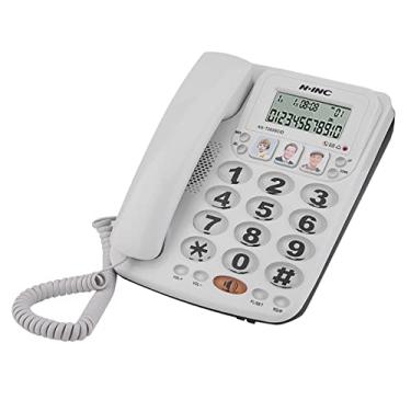 Imagem de Ejoyous Telefone com fio de 2 linhas, telefone fixo com fio, telefone de mesa com viva-voz, rediscagem do último número, discagem rápida, visor de chamadas para escritório em casa, hotel