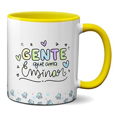 Imagem de Caneca Dia Do Professor É Gente Que Ama Ensinar Presente (Amarela)