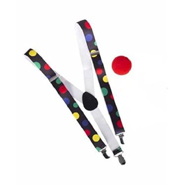 Imagem de Fantasia Adereço Suspensório e Nariz de Palhaço - 2 Peças