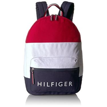 Imagem de Tommy Hilfiger Mochila de lona unissex Patriot Colorblock, Azul-marinho/vermelho/branco, One Size