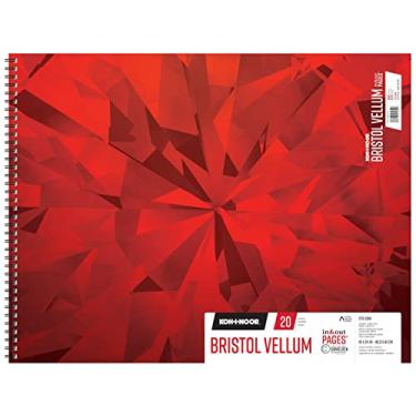 Imagem de Koh-I-Noor Bloco de papel branco brilhante Bristol Vellum de 48 cm x 61 cm com páginas de entrada e saída, 270 g/m2, encadernação lateral com fio, 20 folhas por bloco (26170402613)