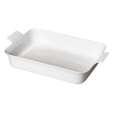 Imagem de Travessa Retangular Para Alimentos Com Alça Branco 39x24x8cm