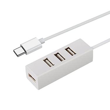 Imagem de AYECEHI Adaptador USB C para USB Hub 4 portas USB C Hub USB Tipo C para dispositivos USB Tipo C (Branco)