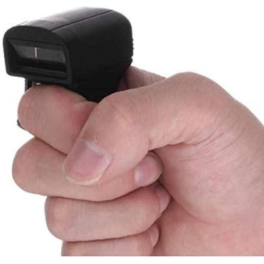 Imagem de Scanner portátil mini leitor de código de barras sem fio 1D anel scanner de dedo para pagamento móvel biblioteca de armazém hospital entrega expressa atualizado