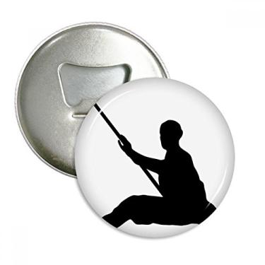 Imagem de Shaolin Stick Chinese Monk Soldado Cultura Abridor de Garrafas Ímã de Geladeira Emblema Multifuncional