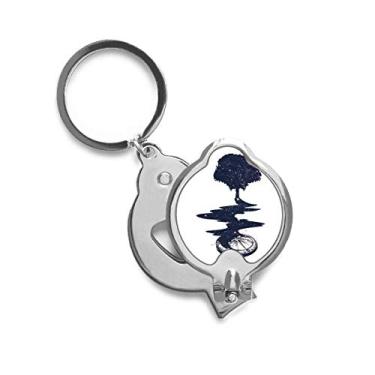 Imagem de Cortador de unhas Compass Stream Tree Art Pattern Tesoura de aço inoxidável